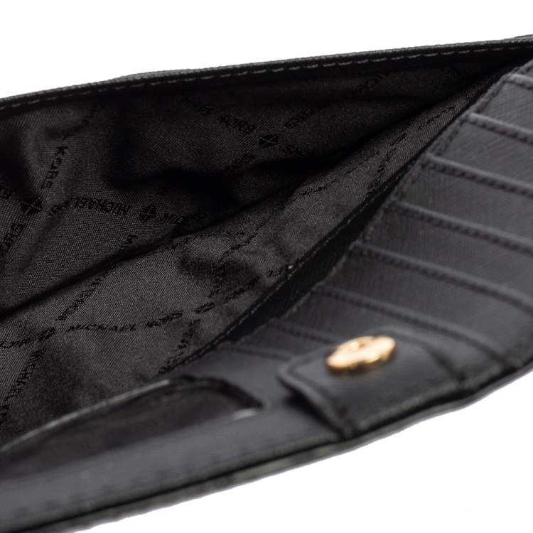 Pre Owned Michael Kors Black Saffiano Leather Bifold Wallet