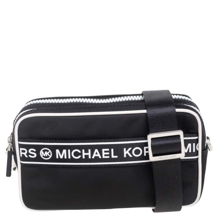 Michael Kors Black/White Nylon Small Kenly Camera Crossbody Bag Michael Kors  | TLC
