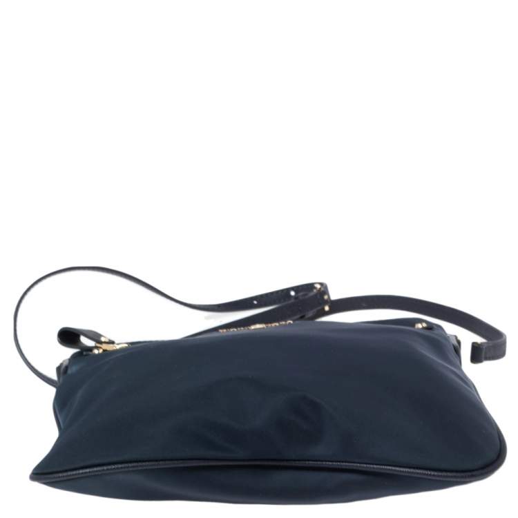 Pre Owned Michael Kors Navy Blue Nylon Large Kelsey Messenger Bag 