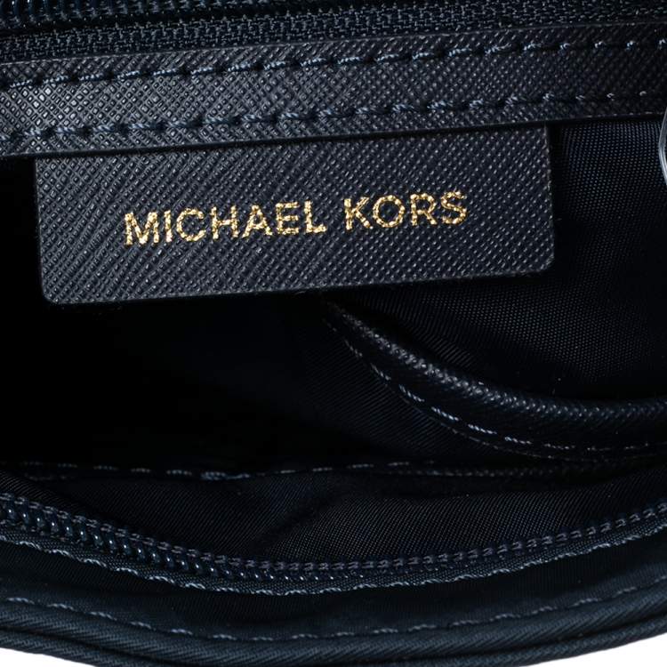 Pre Owned Michael Kors Navy Blue Nylon Large Kelsey Messenger Bag 