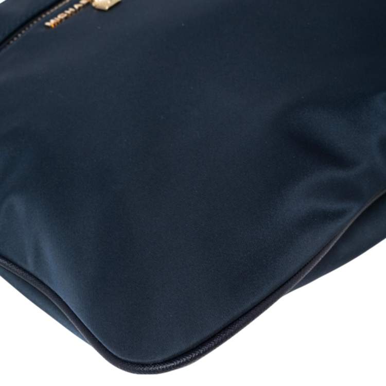 Pre Owned Michael Kors Navy Blue Nylon Large Kelsey Messenger Bag 