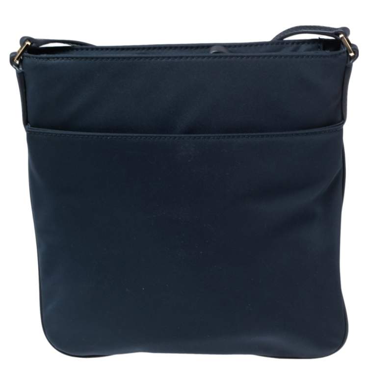 Pre Owned Michael Kors Navy Blue Nylon Large Kelsey Messenger Bag 