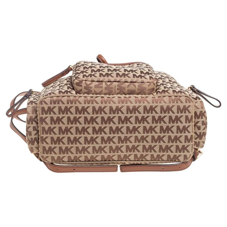 مملوكة مسبقًا Michael Kors Brown Signature Canvas and Leather Large Abbey Backpack