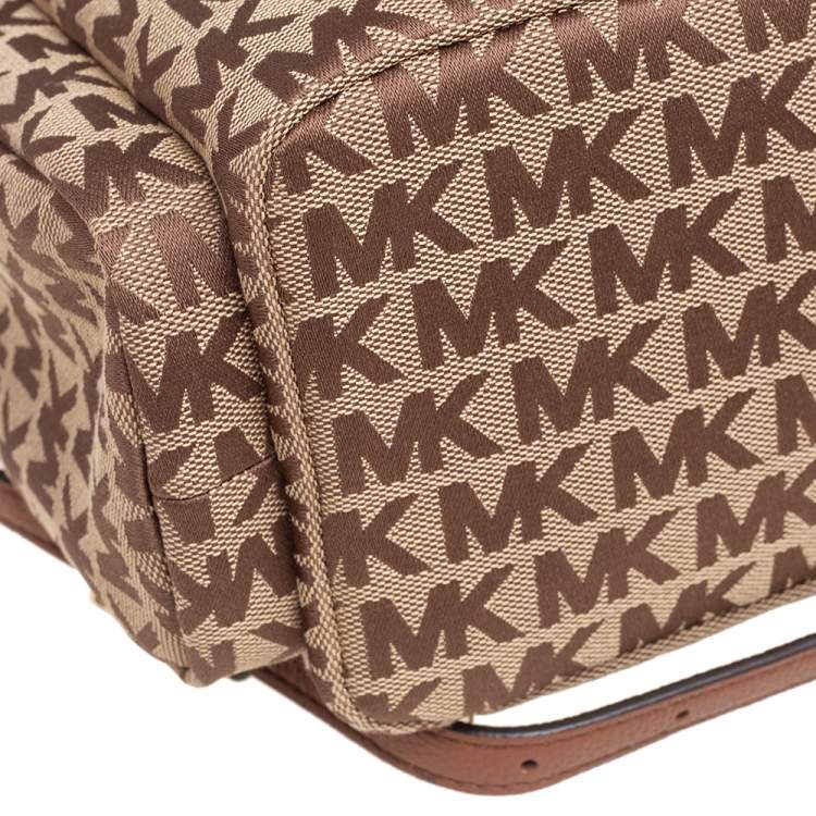 مملوكة مسبقًا Michael Kors Brown Signature Canvas and Leather Large Abbey Backpack
