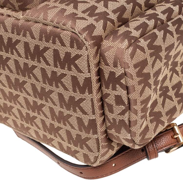 مملوكة مسبقًا Michael Kors Brown Signature Canvas and Leather Large Abbey Backpack