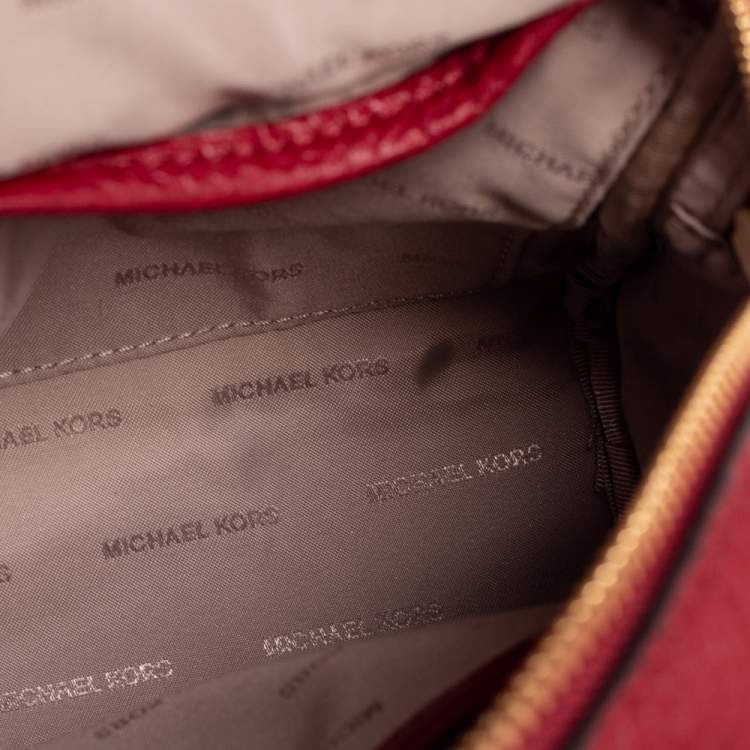 مملوكة مسبقًا Michael Kors Red Grained Leather Mini Rhea Backpack