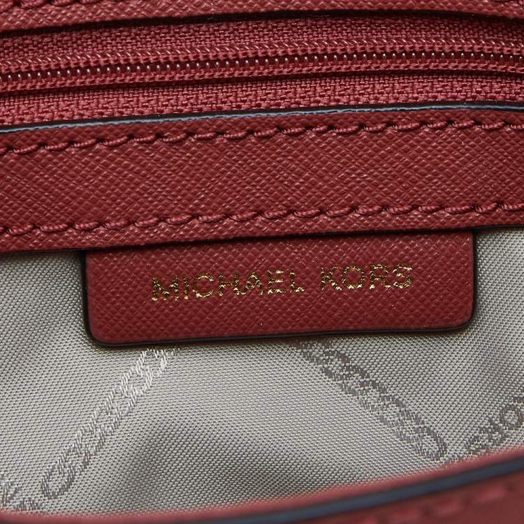 Pre Owned Michael Kors Red Leather Extra Small Ava Crossbody Bag 