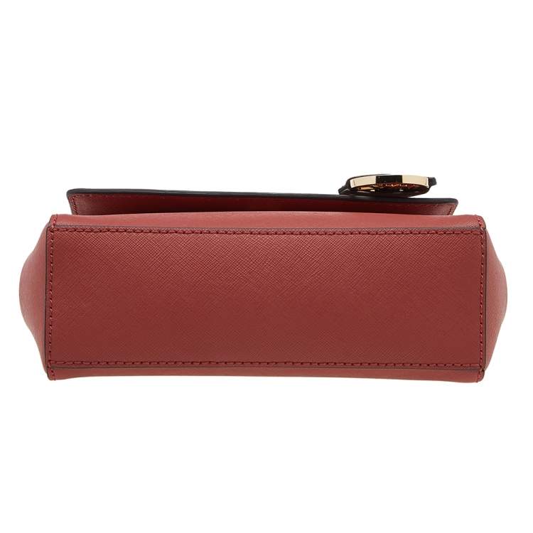 Pre Owned Michael Kors Red Leather Extra Small Ava Crossbody Bag 