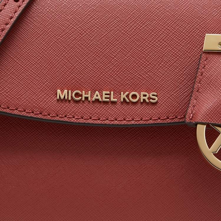 Pre Owned Michael Kors Red Leather Extra Small Ava Crossbody Bag 