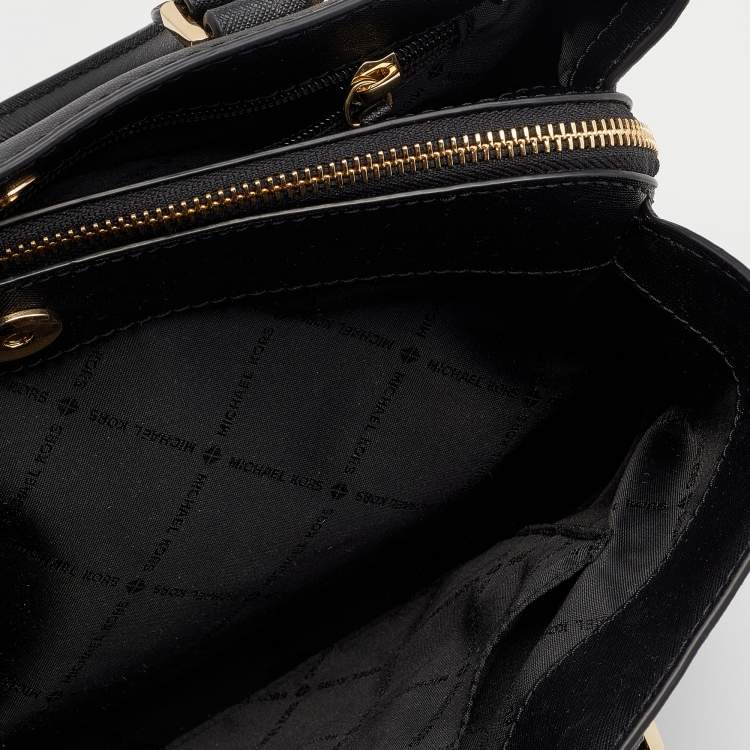 Pre Owned Michael Kors Black Leather Savannah Satchel