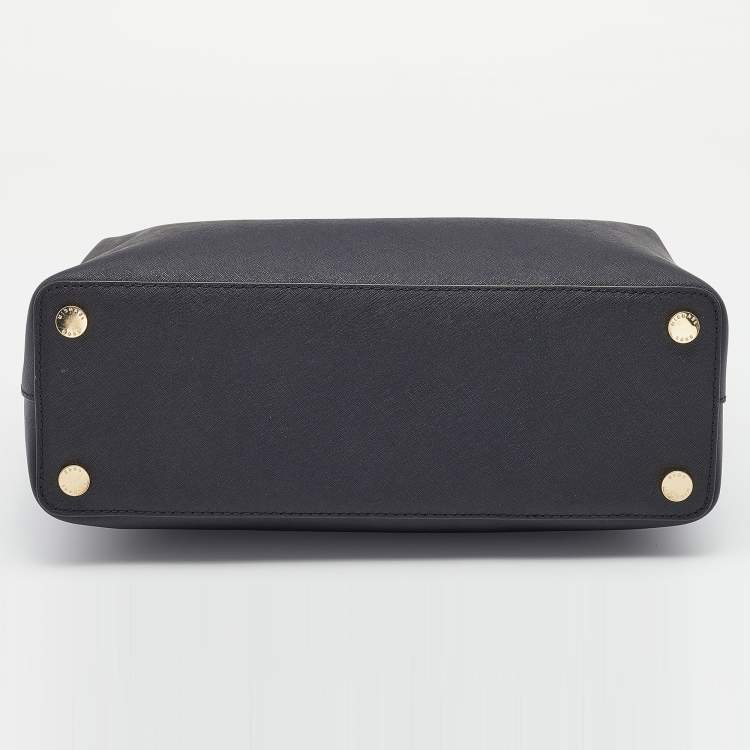 Pre Owned Michael Kors Black Leather Savannah Satchel