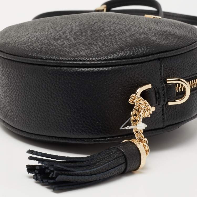 Pre Owned Michael Kors Black Leather Canteen Crossbody Bag