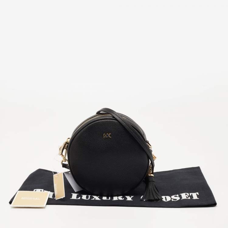 Pre Owned Michael Kors Black Leather Canteen Crossbody Bag