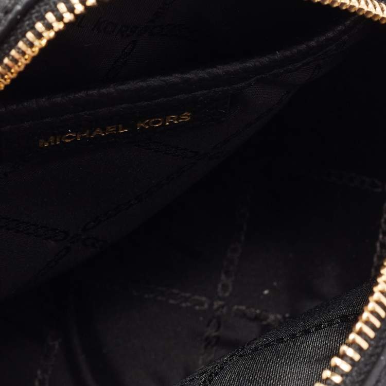 Pre Owned Michael Kors Black Leather Canteen Crossbody Bag