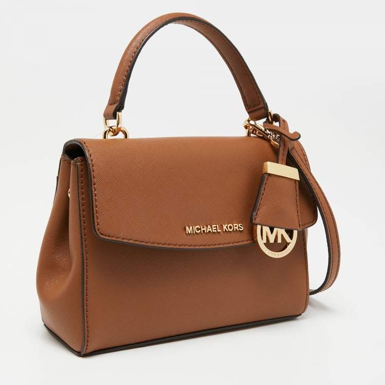 Pre Owned Michael Kors Tan Leather Extra Small Ava Crossbody Bag