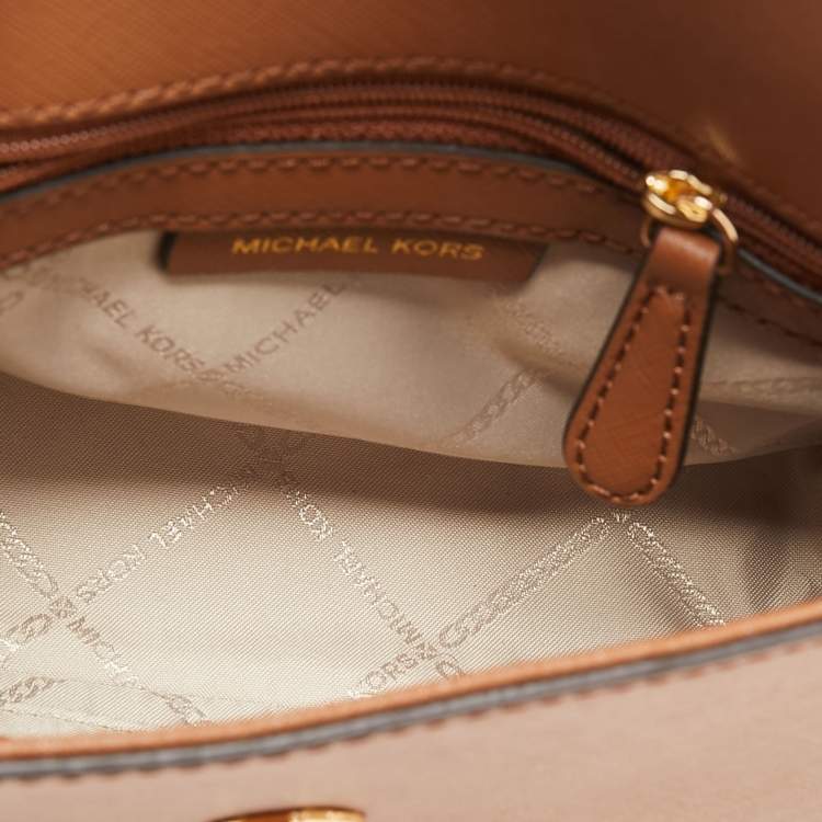 Pre Owned Michael Kors Tan Leather Extra Small Ava Crossbody Bag