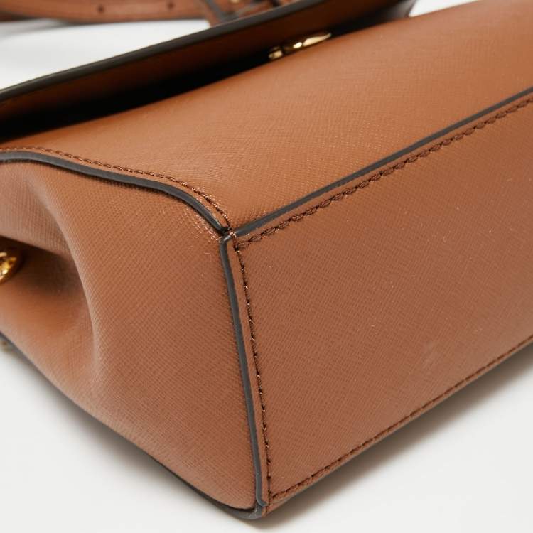 Pre Owned Michael Kors Tan Leather Extra Small Ava Crossbody Bag