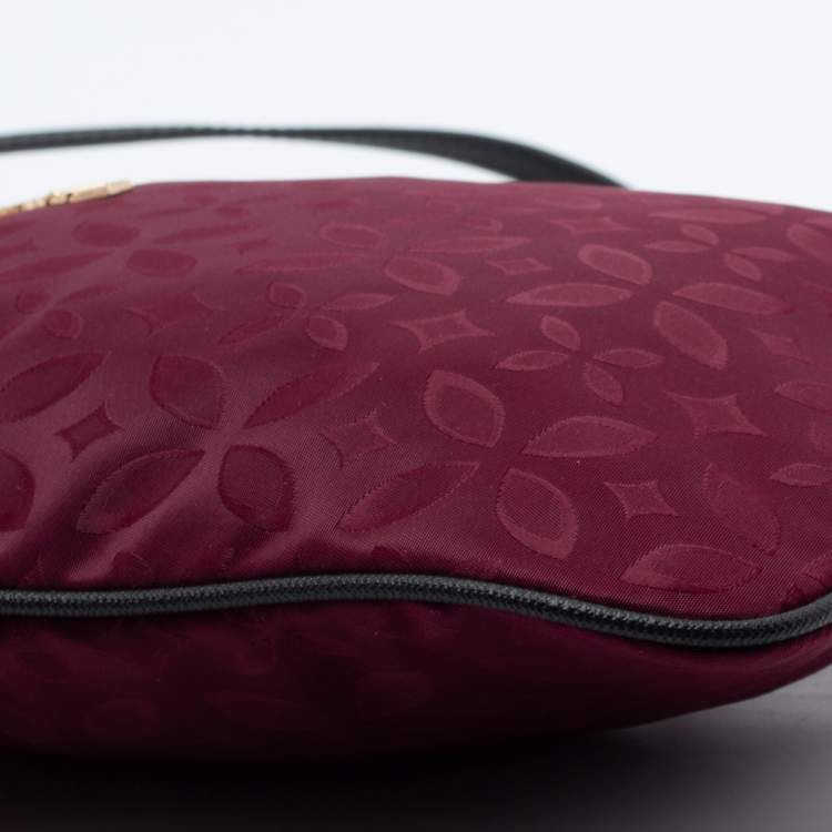 Pre Owned Michael Kors Plum Floral Nylon Large Kelsey Messenger Bag 