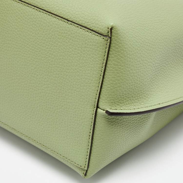 Pre Owned Michael Kors Green Leather Small Emilia Bucket Bag