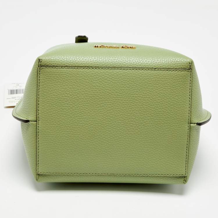 Pre Owned Michael Kors Green Leather Small Emilia Bucket Bag