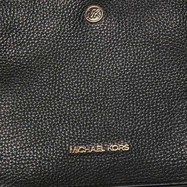 Pre Owned Michael Kors Black Leather Briley Messenger Bag
