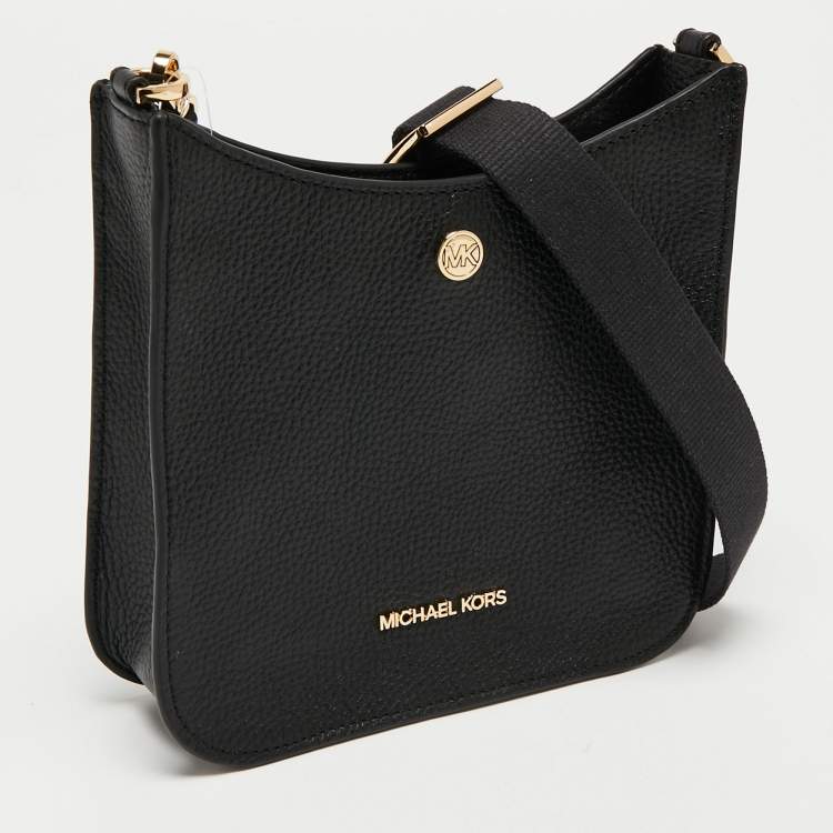 Pre Owned Michael Kors Black Leather Briley Messenger Bag