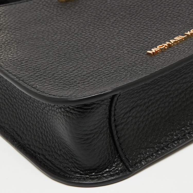 Pre Owned Michael Kors Black Leather Briley Messenger Bag