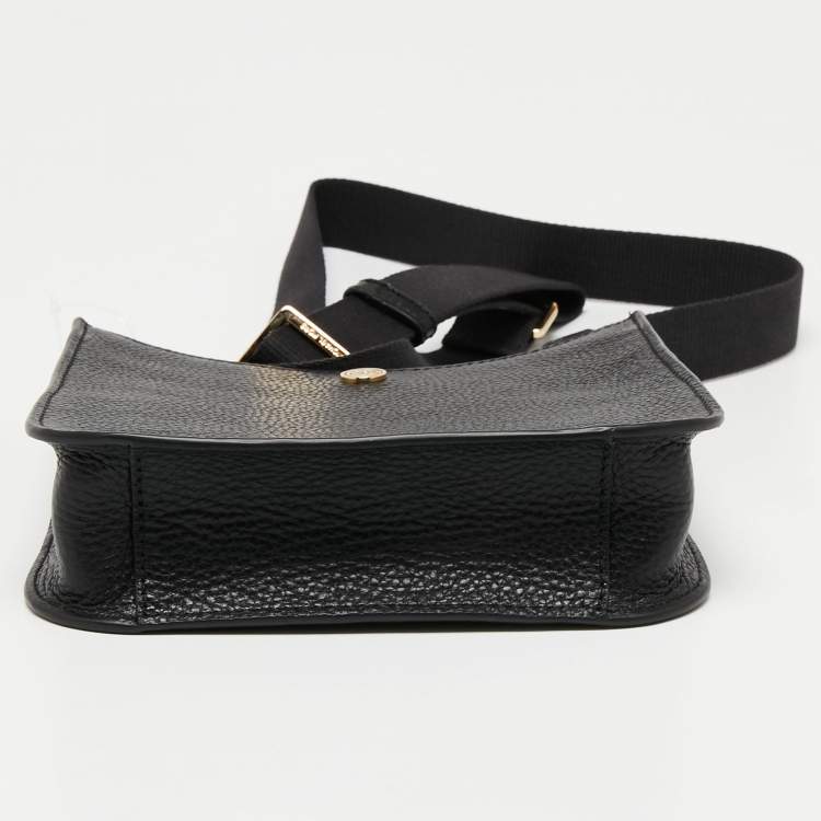 Pre Owned Michael Kors Black Leather Briley Messenger Bag