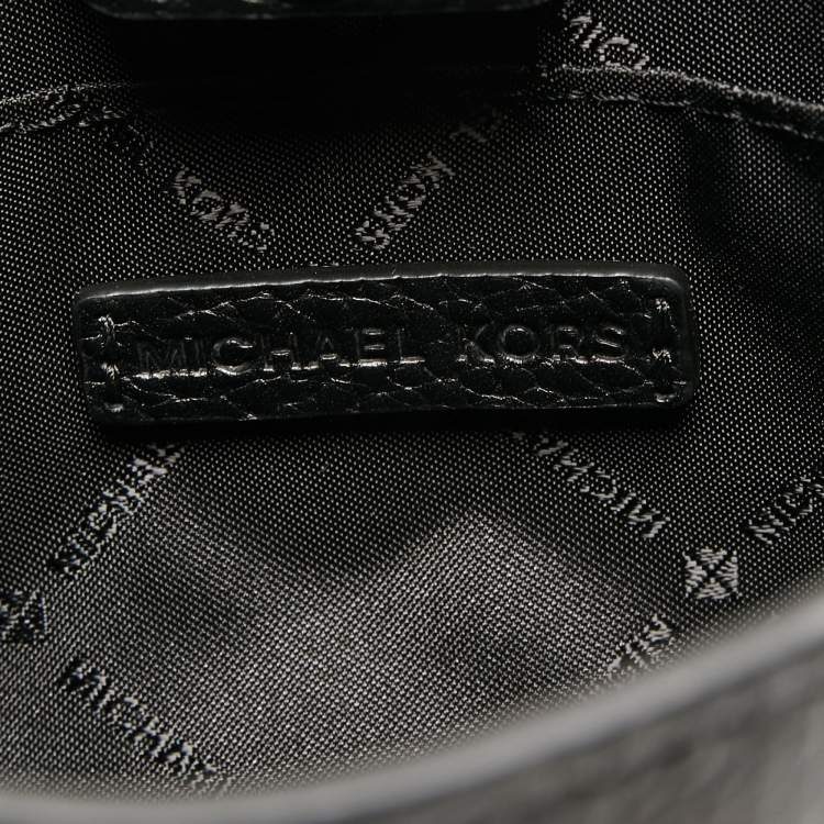 Pre Owned Michael Kors Black Leather Briley Messenger Bag