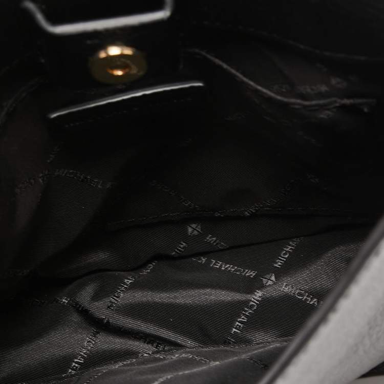 Pre Owned Michael Kors Black Leather Briley Messenger Bag