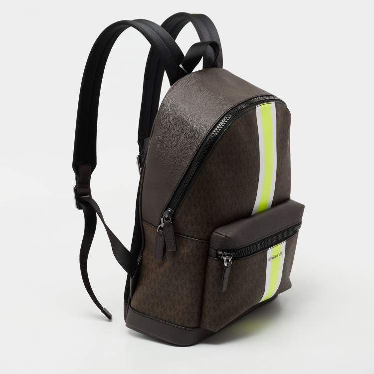 Pre Owned Michael Kors Brown Signature Coated Canvas Cooper Commuter Backpack