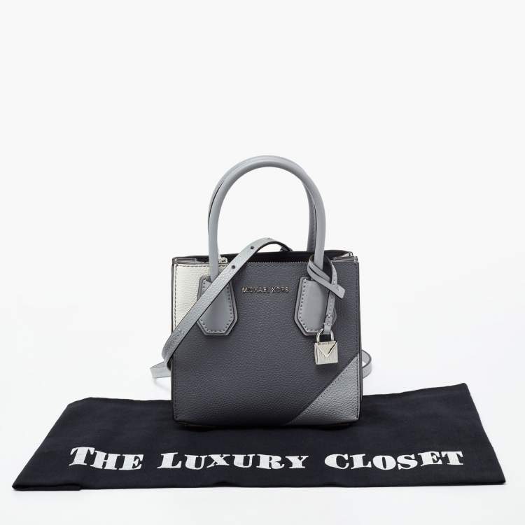Pre Owned Michael Kors Grey Leather Mercer Satchel