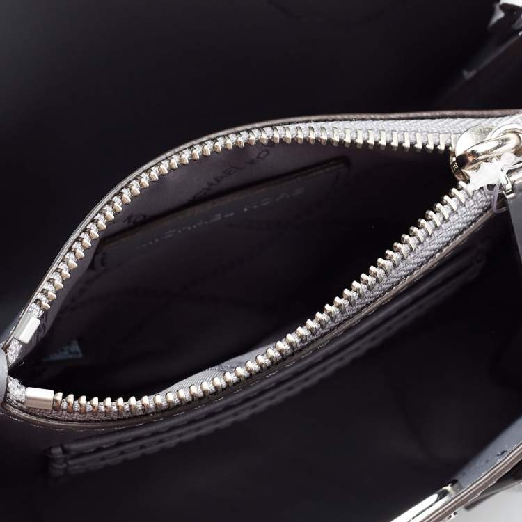 Pre Owned Michael Kors Grey Leather Mercer Satchel