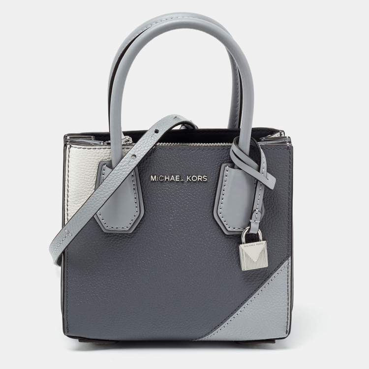Pre Owned Michael Kors Grey Leather Mercer Satchel