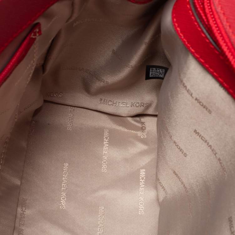 Pre Owned Michael Kors Red Saffiano Leather Small Ava Top Handle Bag