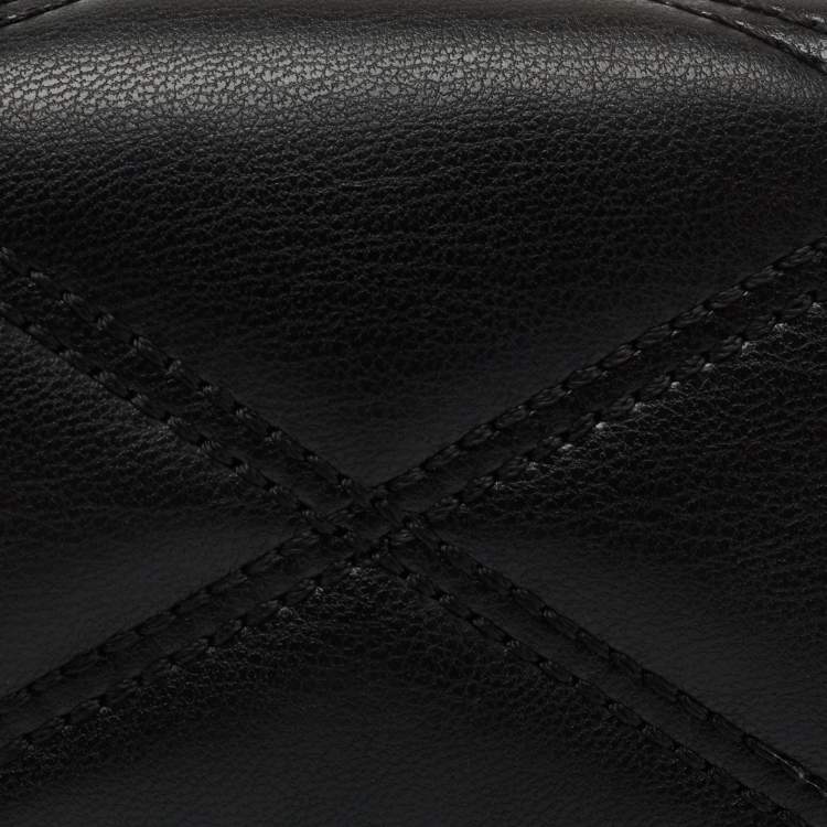 Pre Owned Michael Kors Black Leather Jet Set Travel Compact Wallet