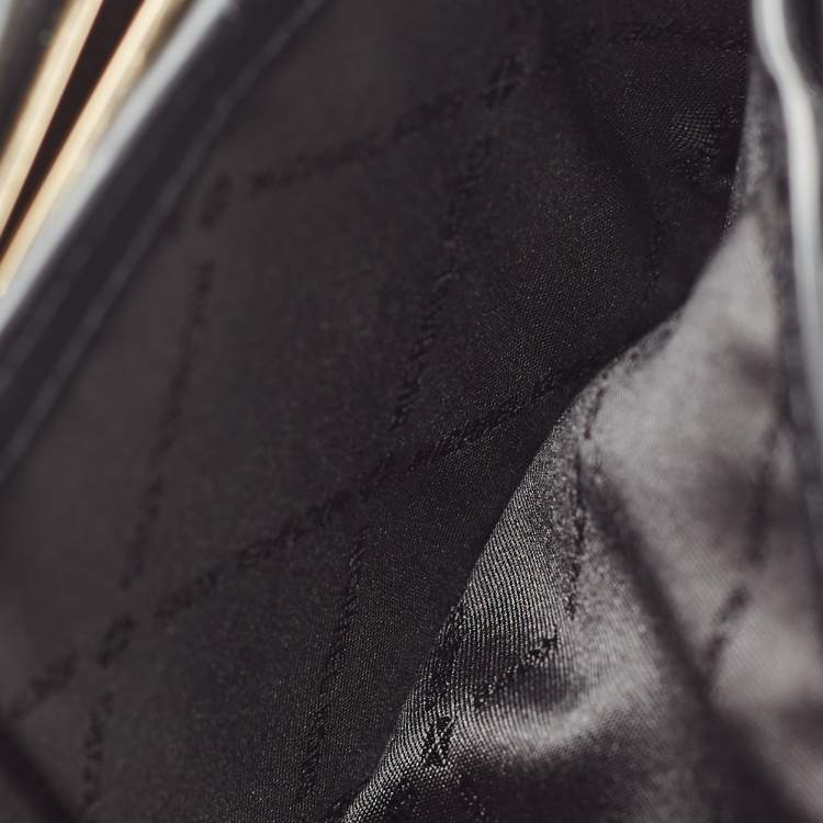 Pre Owned Michael Kors Black Leather Jet Set Travel Compact Wallet