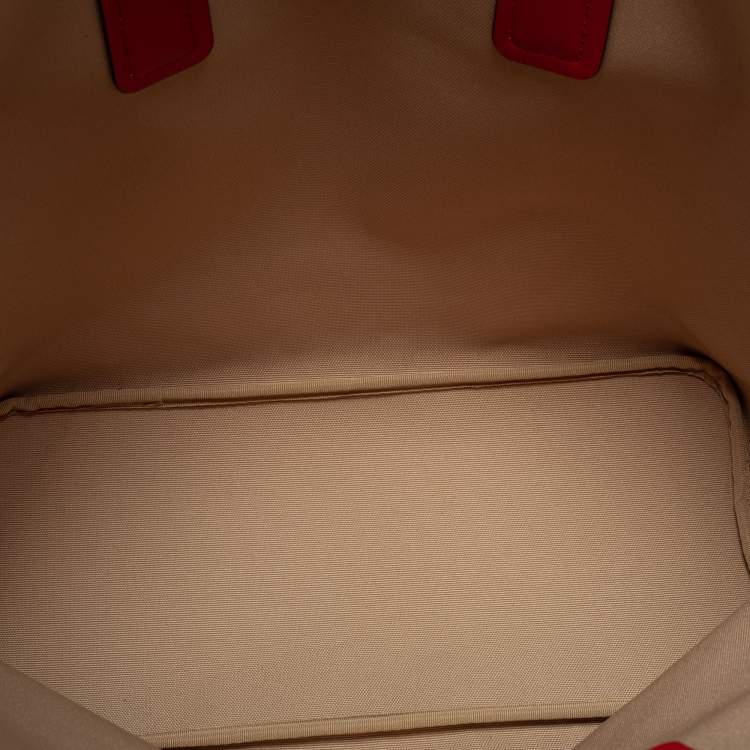 Pre Owned Michael Kors Red Signature Coated Canvas and Leather Jodie Tote