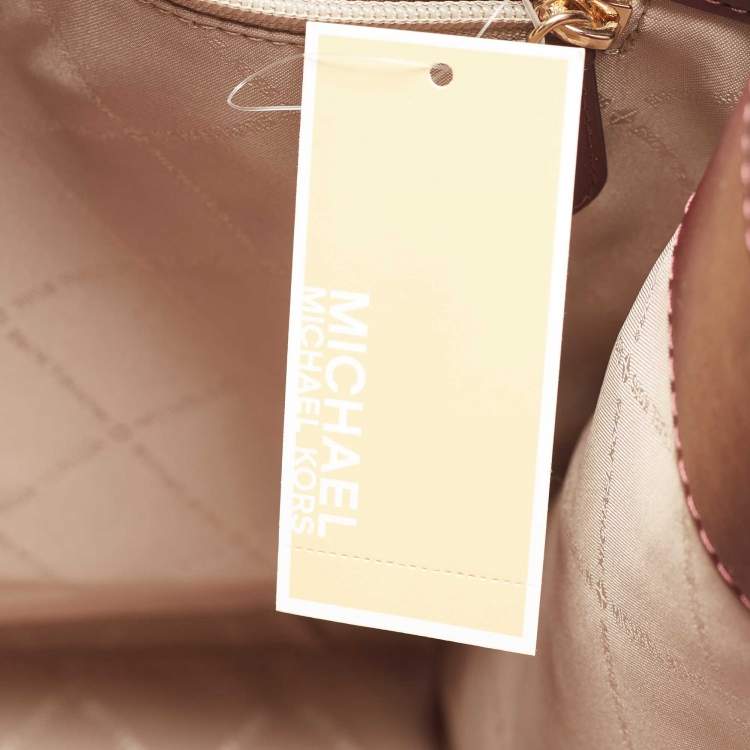 Pre Owned Michael Kors Royal Pink Coated Canvas and Leather Large Maple North South Tote