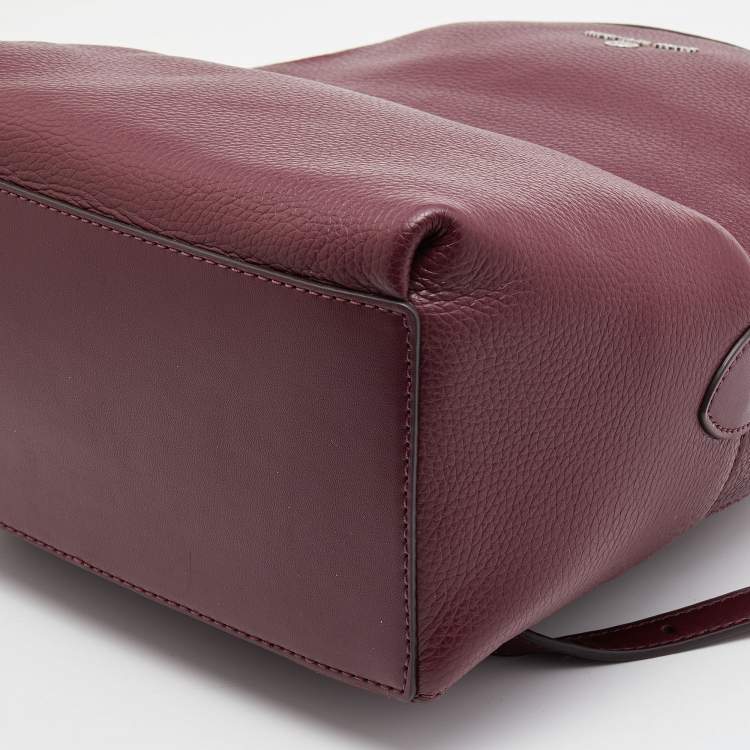 Pre Owned Michael Kors Burgundy Leather Zip Backpack