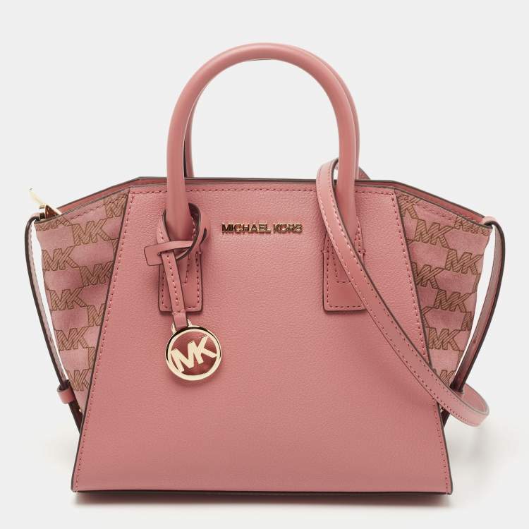 Michael kors kenly large north south tote pvc leather vanilla mk signature  pink