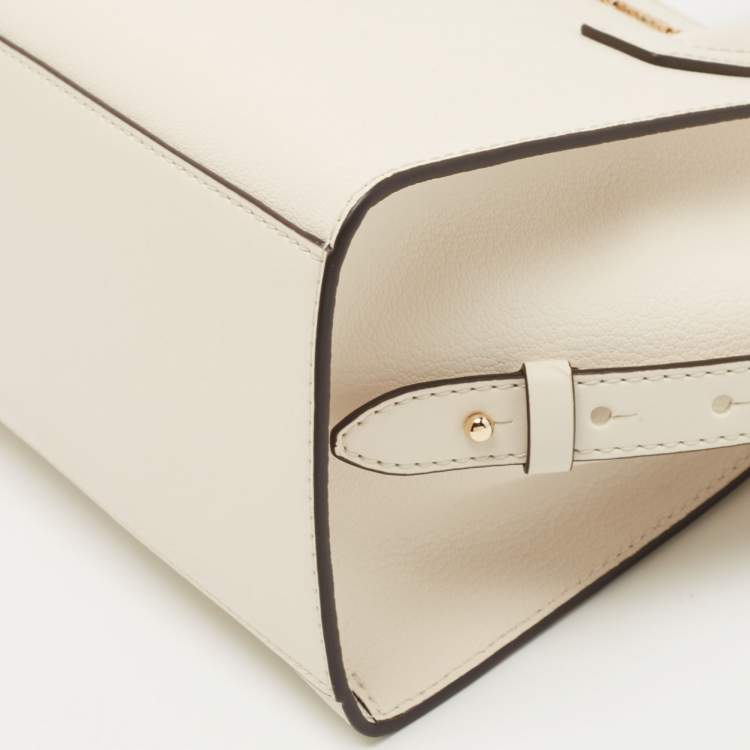 Pre Owned Michael Kors Cream Leather Small Avril Satchel