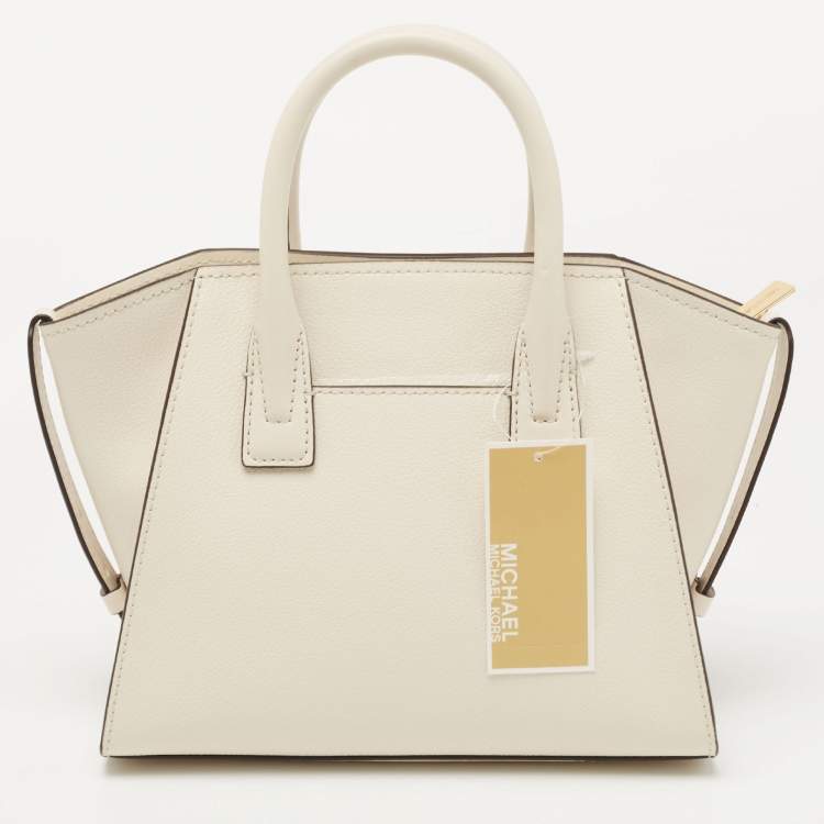 Pre Owned Michael Kors Cream Leather Small Avril Satchel
