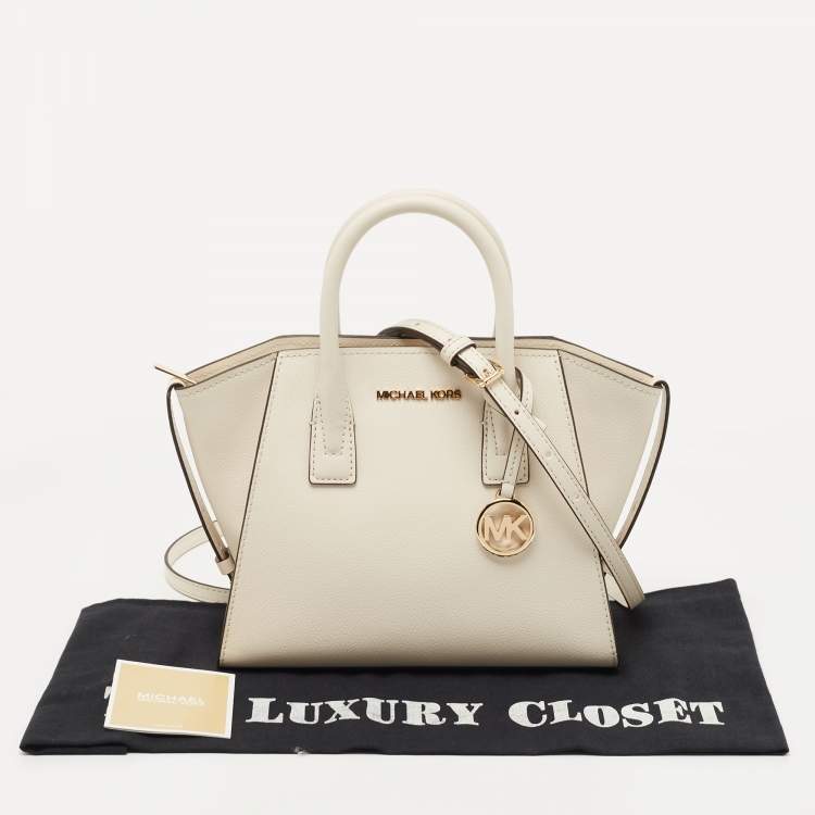 Pre Owned Michael Kors Cream Leather Small Avril Satchel