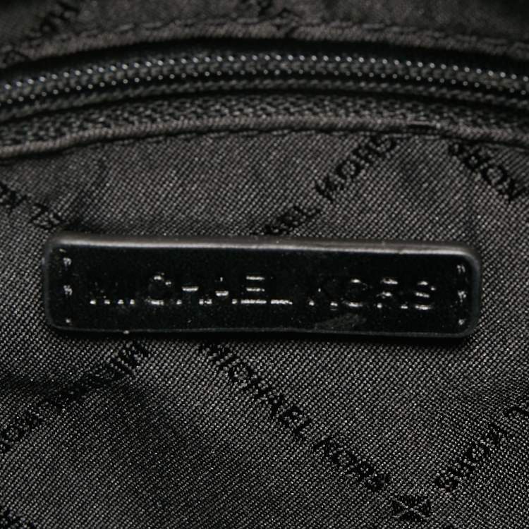 Pre Owned Michael Kors Black/white Signature Canvas and Leather Small Mirella Tote