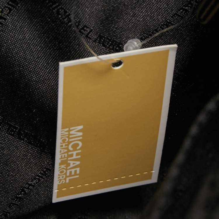 Pre Owned Michael Kors Black/white Signature Canvas and Leather Small Mirella Tote