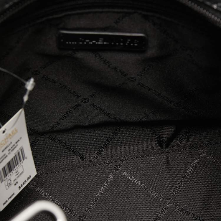 Pre Owned Michael Kors Black/white Signature Canvas and Leather Small Mirella Tote