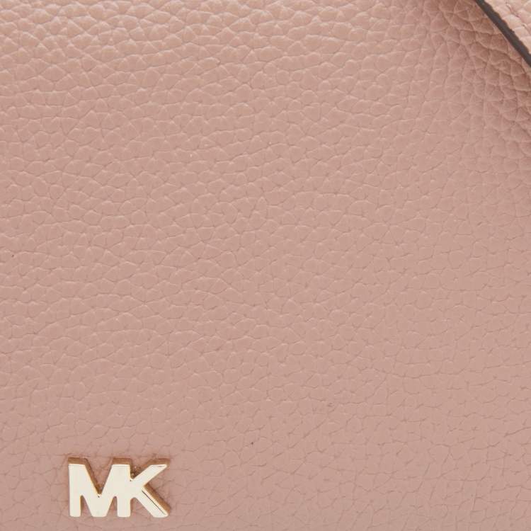 Pre Owned Michael Kors Blush Pink Leather Wallet On Strap