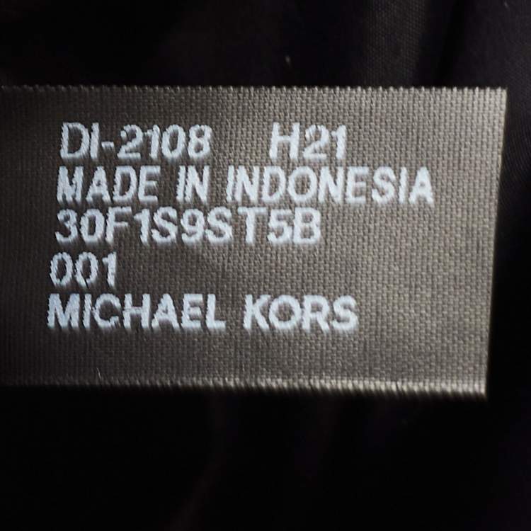 Pre Owned Michael Kors Black Padded Nylon Small Stirling Grab Tote