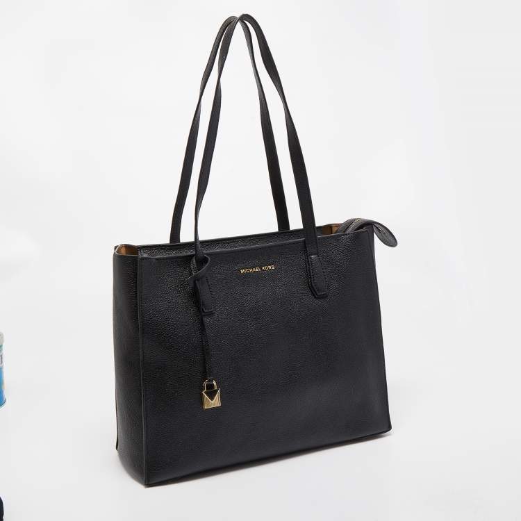 Pre Owned Michael Kors Black Leather Large Mercer Kors Studio Tote